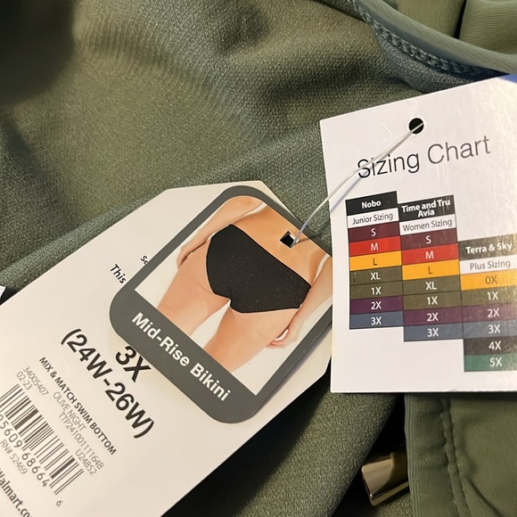 Time and Tru Women's Ruched Back Mid Rise Bikini Swim Bottom Sz 3X (24W-26W) New - Picture 9 of 12